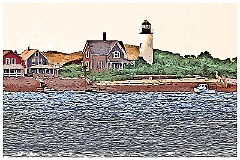 Sandy Neck Lighthouse on Cape Cod - Digital Painting